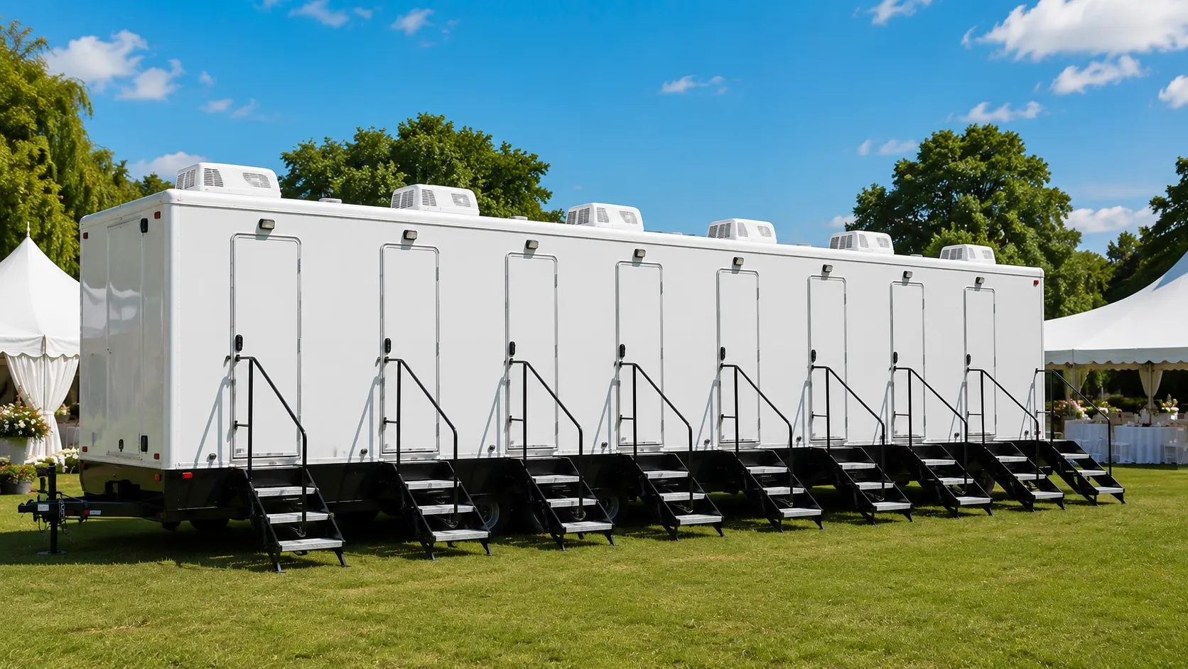 8 Stall Restroom Trailer in Hollywood, FL